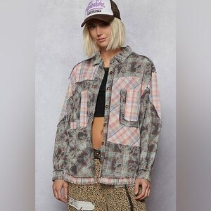 ⚡️ POL “ Rebel Roots “ Plaid Flannel Button Down Shirt | Dark Choco Multi